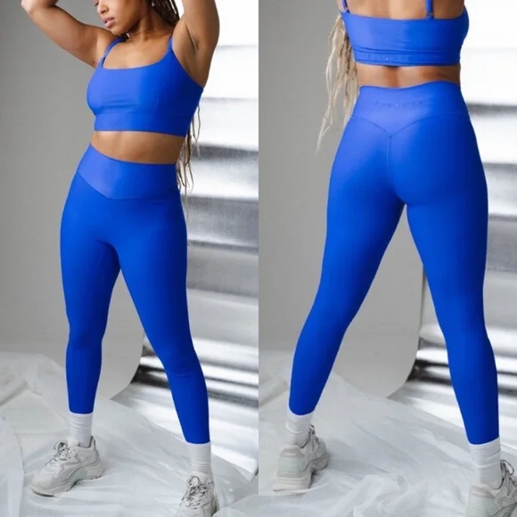 Balance Athletica Vitality Liquid Metal Legging Royal Blue Lustre Cobalt sz S - Picture 1 of 12